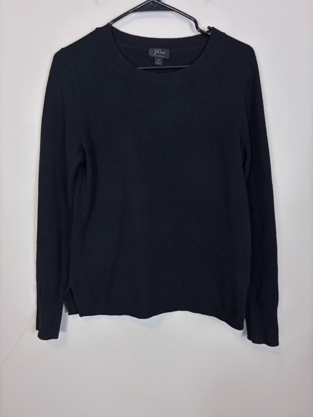 J. Crew Women's Black Crewneck‎ Cashmere Pullover Sweater Small